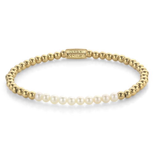 Rebel and Rose Armband Pearl Gem meets Yellow Gold 4mm (16,5cm) - 23878