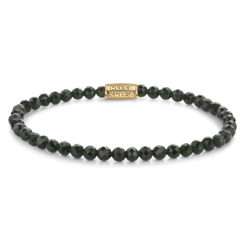 Rebel and Rose Armband Green Glam Rocks Gold 4mm (16,5cm) - 23883