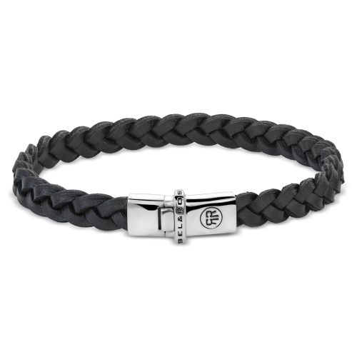 Rebel and Rose Armband Small Braided Raw Black (17,5cm) - 23889