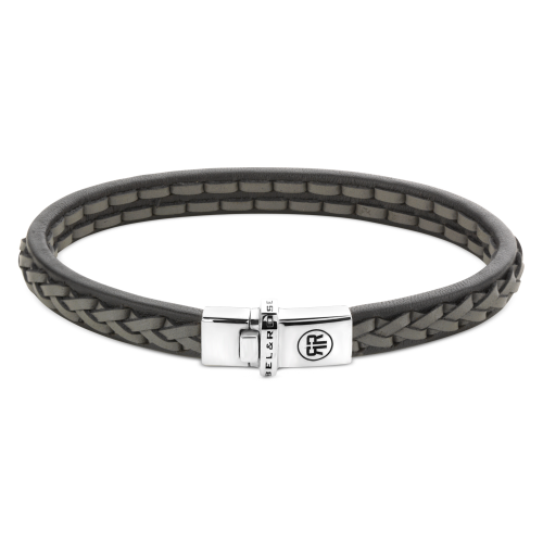 Rebel and Rose Armband Single Stranded Black Grey (19cm) - 23895