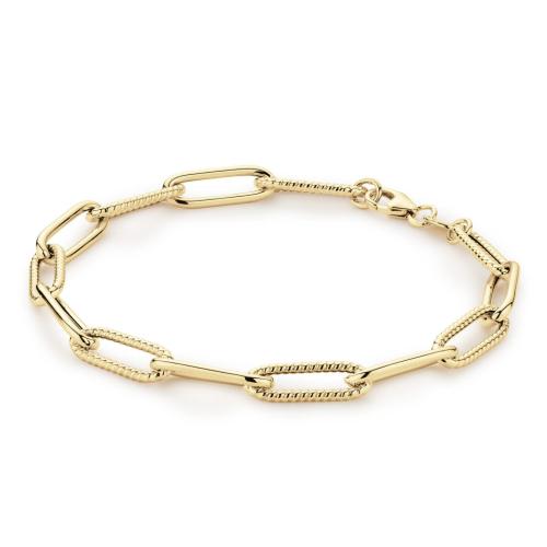 Jackie Armband, 14krt.goud Tres Chic Boxlink  (lengte: 18,5cm.) - 23913