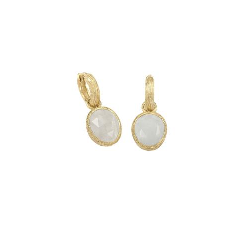 Jorge Revilla Oorhangers, zilver verguld met Silver-Rain-Moonstone Shade Collection (lengte: 26mm.) - 23920