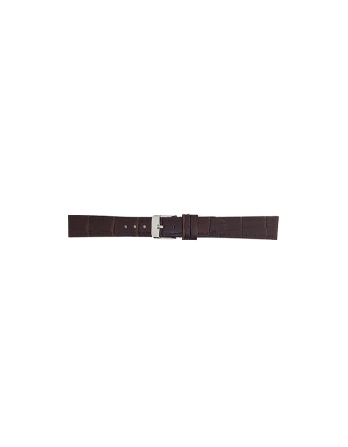 Horlogeband 16mm Bruin Krokodillen print - 23942
