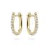 HC Oorringen, zilver verguld met zirkonia ovaal (2x15mm.) - 23957