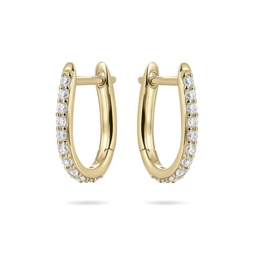 HC Oorringen, zilver verguld met zirkonia ovaal (2x15mm.) - 23957