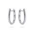 Oorringen, zilver ovaal getorst (2x15mm.) - 23958