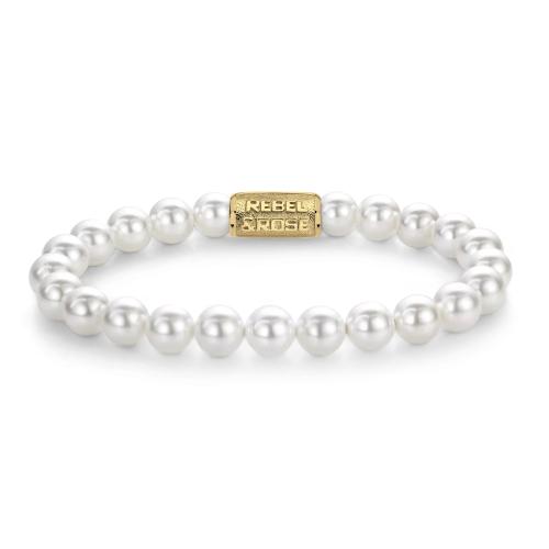Rebel and Rose Armband Pearl Gem 8mm (maat S: 16,5cm) - 23966