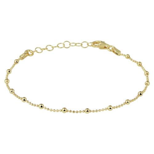 Armband, zilver verguld bolletjes(lengte:16-19cm) - 23992