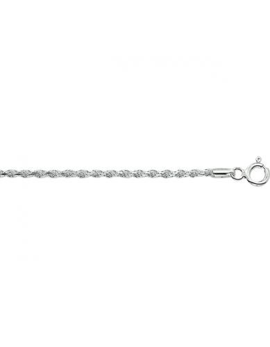 HC Collier, zilver koord gediamanteerd (lengte: 42cm.) - 24026