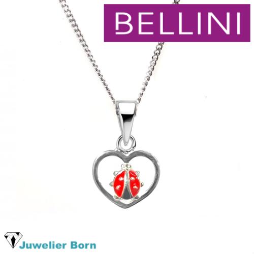 Bellini Collier, model 574.069 Lieveheersbeestje in hart (lengte: 34-38cm.) - 24038