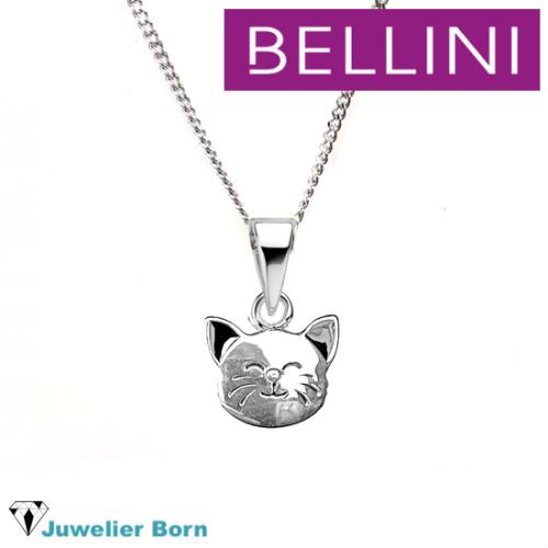 Bellini Collier, model 574.070 poes met zwart emaille (lengte: 34-38cm.) - 24039