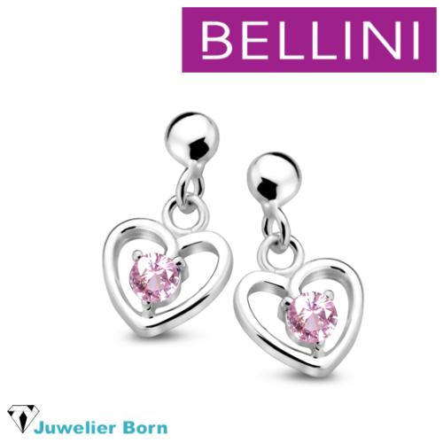 Bellini Oorknoppen, model 575.068 hart met roze zirkonia - 24040