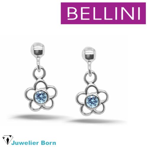 Bellini Oorknoppen, model 575.067 bloem met blauw zirkonia - 24041
