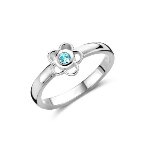 Bellini Ring, model 579.068 bloem blauw zirkonia - 24045