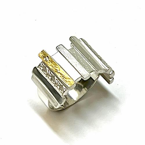 AUDAR Ring, model 1992D zilver met 18krt.goud - 24081