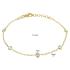 HC Armband, zilver verguld met  zirkonia (lengte: 17-19cm.) - 24085