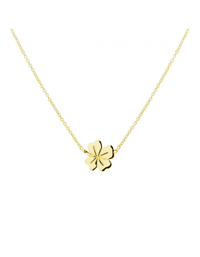 HC Collier, zilver verguld met klaver (lengte: 40-44cm.) - 24094