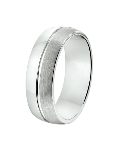 Amorio Ring, model A212 breedte 7mm.  GLADDE RING (maat 23) - 24102