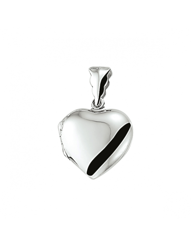 Medaillon, zilver glad hart (20mm.) - 24129
