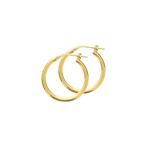 Oorringen, zilver geel verguld (20x2,5mm.) - 24132