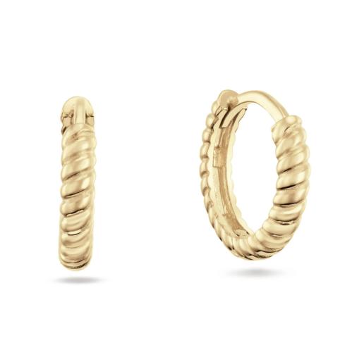 Jackie Oorhangers, 14krt.goud "Cap Ferrat Hoops" (10x2,3mm.) - 24151