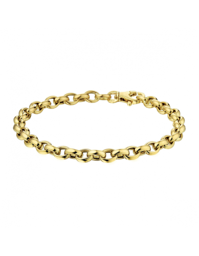 HC Armband, 14krt.goud ovaal jasseron 5mm (lengte: 19cm.) - 24157