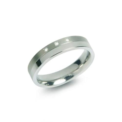 Boccia Ring, titanium met 0,015ct. diamant breedte: 4,5mm.(maat 55) - 24166