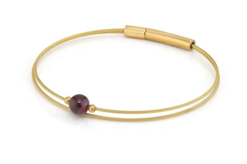 CLIC, Thinking of You armband met Granaat Edelstaal Verguld (18cm.) - 24167