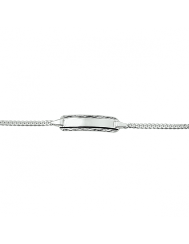 HC Graveerarmband, zilver gerhodineerd met hart (9-11cm.) - 24186