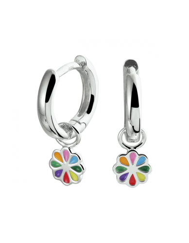 HC Oorringen,  zilver gerhodineerd bloem multicolour - 24187