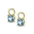 Oorbedels, 14krt.goud met blauw topaas (4mm.) - 24194