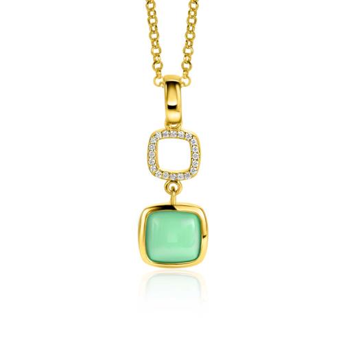 Zinzi Hanger, model-ZIH2308 draaibaar mintgroen en wit onyx (excl.collier) - 24200