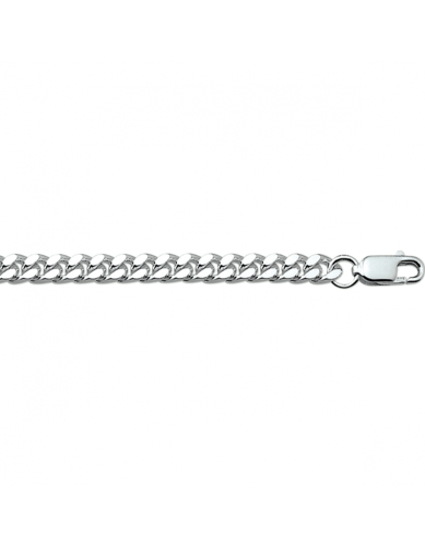 HC Armband, zilver gourmette  4,3 mm. (lengte: 19cm.) - 24204
