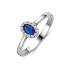 HC Ring, zilver gerhodineerd met saffier en zirkonia I(maat 16,25) - 24208