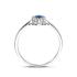 HC Ring, zilver gerhodineerd met saffier en zirkonia I(maat 16,25) - 24208