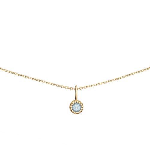 Jackie Collier, 14krt.goud met hanger Grimaldi BlueTopaz (lengte 38-40-42cm.) - 24236