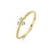 Jackie Ring,14krt.goud "Triangle WhiteTopaz" (maat 54) - 24237