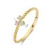 Jackie Ring,14krt.goud "Triangle WhiteTopaz" (maat 54) - 24237