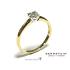 Bernstein Ring, 14krt.bicolour goud met diamant totaal 0,10ct (maat 17,5) - 24238