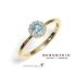 Bernstein Ring, 14krt.bicolour goud met topaas en diamant totaal 0,07ct (maat 17,5) - 24239