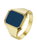 HC Zegelring, 14krt.goud massief met lagensteen (maat 22) - 24243