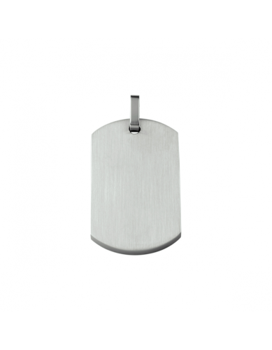 HC Hanger , edelstaal dogtag poli/mat (grootte: 23x39mm.) - 24244
