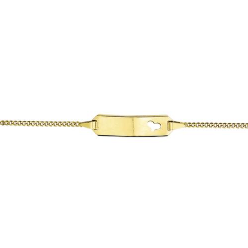 Graveerarmband, 9krt. geel kleurig met hart (verstelbaar: 9-11cm.-baby) - 24248
