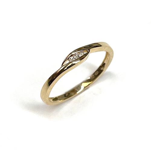 Pas Diamonds Ring, 14krt.goud met diamant totaal 0,03ct. (maat 58) - 24260