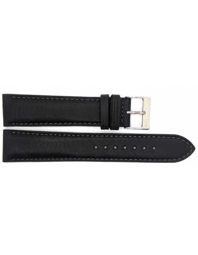Horlogeband 16mm, superzacht nappa, donker bruin - 24270