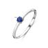Ring, zilver gerhodineerd met saffier (maat 17,5) - 24299