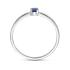 Ring, zilver gerhodineerd met saffier (maat 17,5) - 24299
