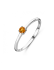 Ring, zilver gerhodineerd met citrien (maat 17) - 24300