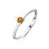 Ring, zilver gerhodineerd met citrien (maat 17) - 24300