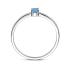 Ring, zilver gerhodineerd met topaas (maat 16,5) - 24301